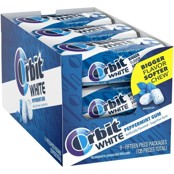 ORBIT WHITE PEPERMINT GUM 9CT