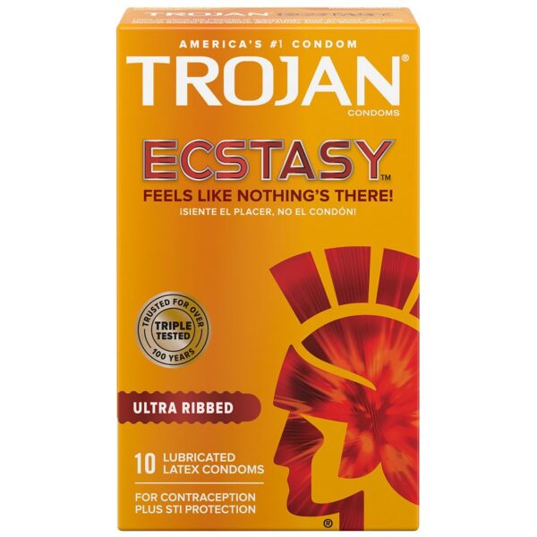 TROJAN  Ultra Ribbed Ecstacy Condoms 3/6PK