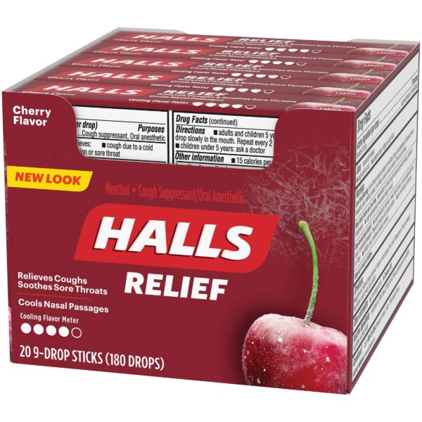 USA  HALLS CHERRY COUGH DROP 20CT