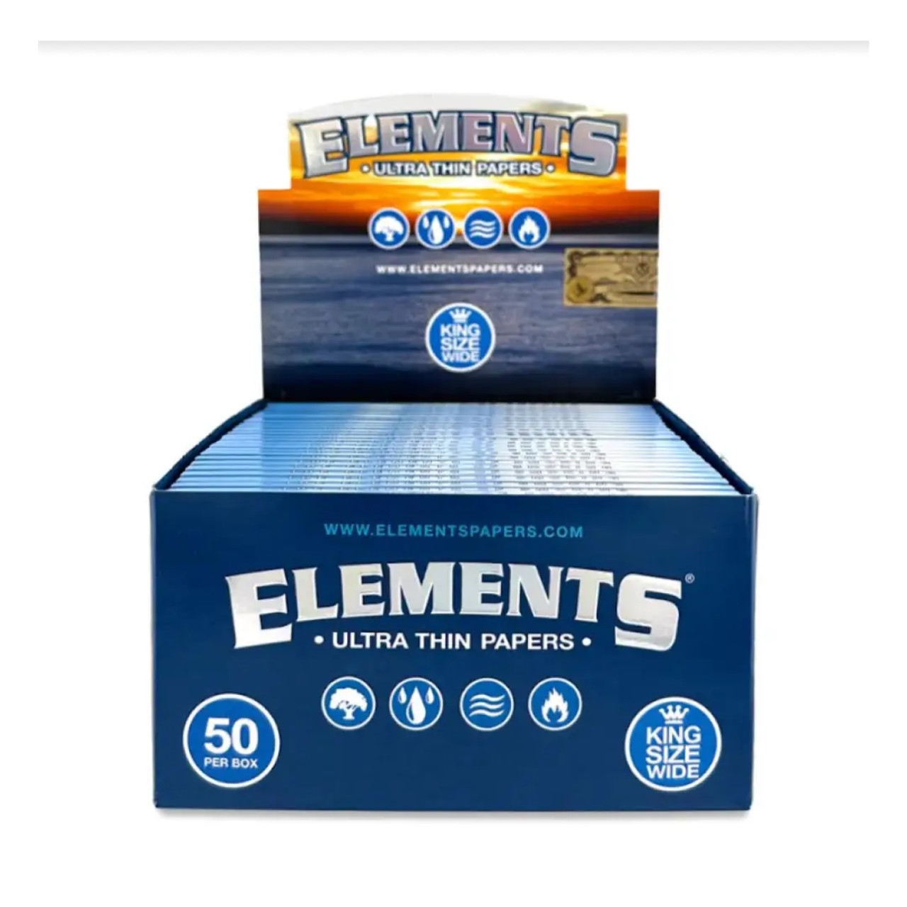 ELEMENTS KING SIZE WIDE ROLLING PAPER 50CT